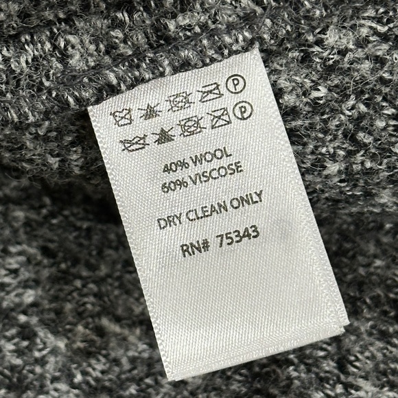 Tahari Wool blend Charcoal Gray black Textured longline Vest pockets Sz 1X - Picture 15 of 15